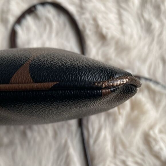 Brahmin Crossbody Bag Brown Black Barcelona Polka Dot Pattern - Picture 8 of 9